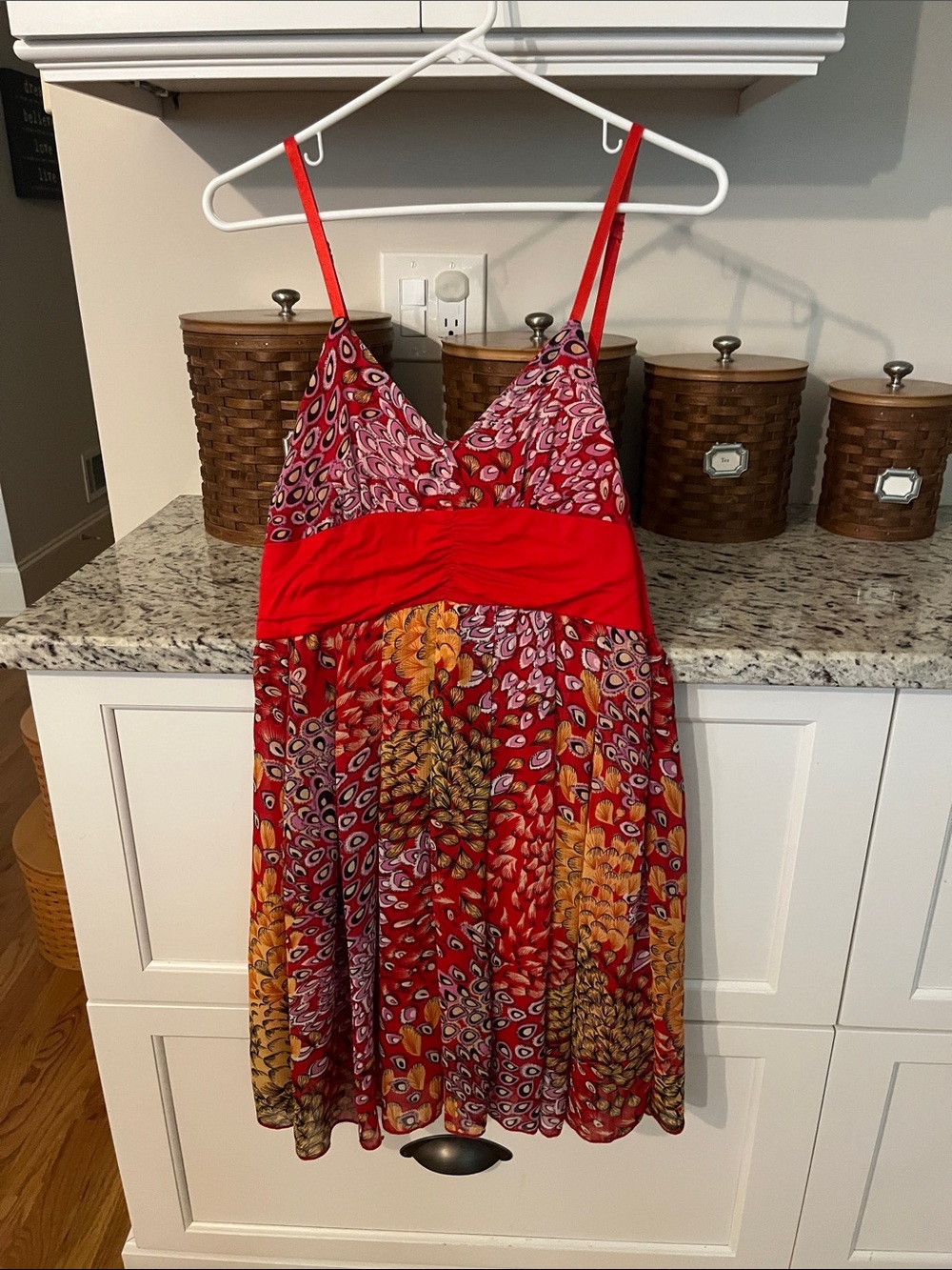 Forever Red Floral Trim Sundress